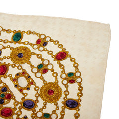 シャネル ジュエリー 宝石柄 スカーフ ベージュ マルチカラー シルク レディース CHANEL 【中古】