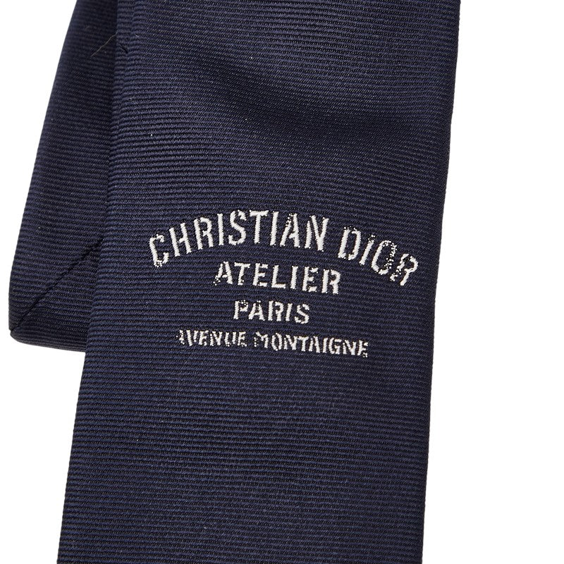 ディオール ロゴ ネクタイ ネイビー シルク メンズ Dior 【中古】