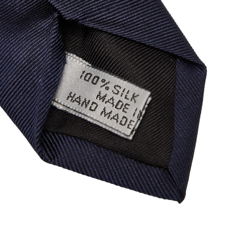 ディオール ロゴ ネクタイ ネイビー シルク メンズ Dior 【中古】