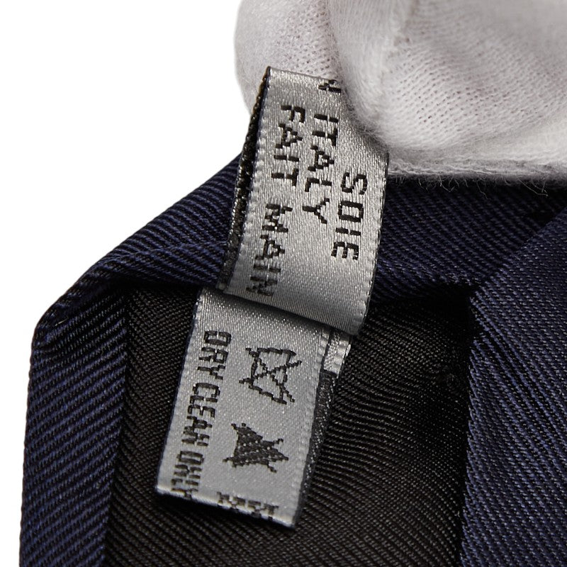 ディオール ロゴ ネクタイ ネイビー シルク メンズ Dior 【中古】