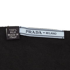プラダ 総柄 スキニースカーフ ブラック マルチカラー シルク レディース PRADA 【中古】