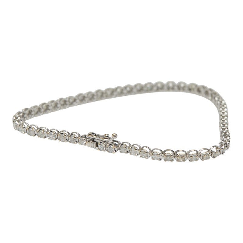 K18WG ホワイトゴールド ダイヤ2.00ct テニスブレスレット レディース 【中古】