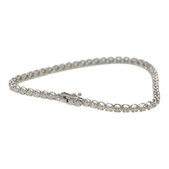 K18WG ホワイトゴールド ダイヤ2.00ct テニスブレスレット レディース 【中古】