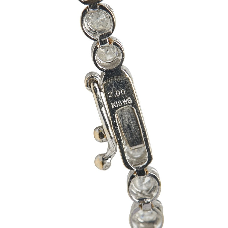 K18WG ホワイトゴールド ダイヤ2.00ct テニスブレスレット レディース 【中古】