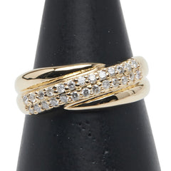 K18YG イエローゴールド ダイヤ0.31ct リング 指輪 レディース 16号 【中古】