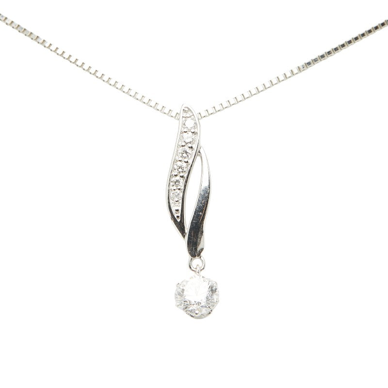 Pt900 プラチナ Pt850 プラチナ ダイヤ0.535ct ダイヤ0.10ct ペンダントネックレス レディース 【中古】