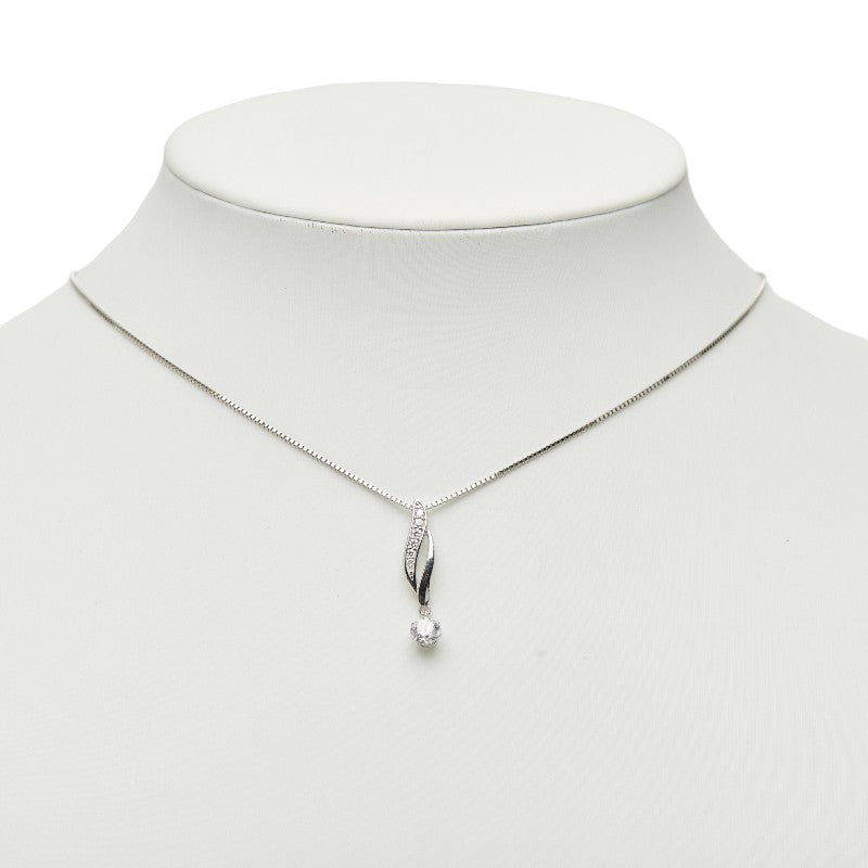 Pt900 プラチナ Pt850 プラチナ ダイヤ0.535ct ダイヤ0.10ct ペンダントネックレス レディース 【中古】