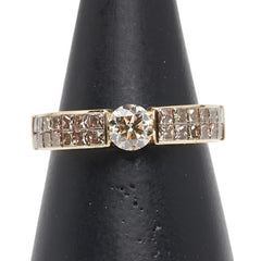 K18YG イエローゴールド ダイヤ0.40ct ダイヤ0.80ct リング 指輪 レディース 13号 【中古】