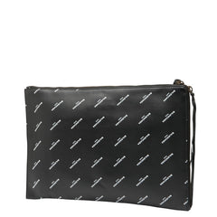 バレンシアガ ロゴプリント クラッチバッグ 362967 ブラック レザー レディース BALENCIAGA 【中古】