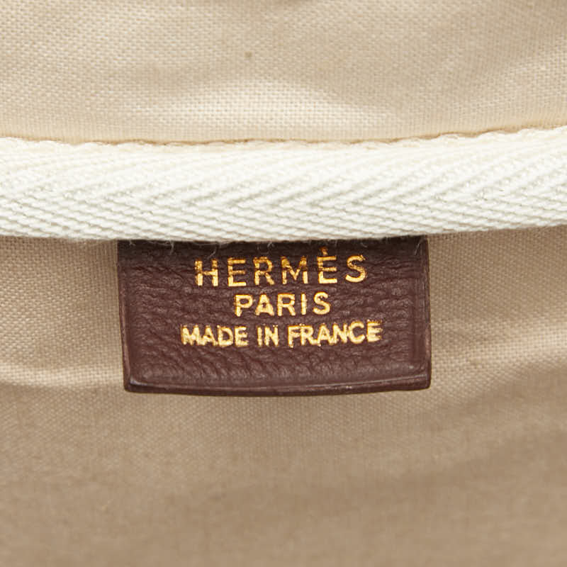 エルメス ヴィクトリア50 ハンドバッグ ボストンバッグ ベージュ ブラウン トワルアッシュ トリヨンクレマンス レディース HERMES 【中古】
