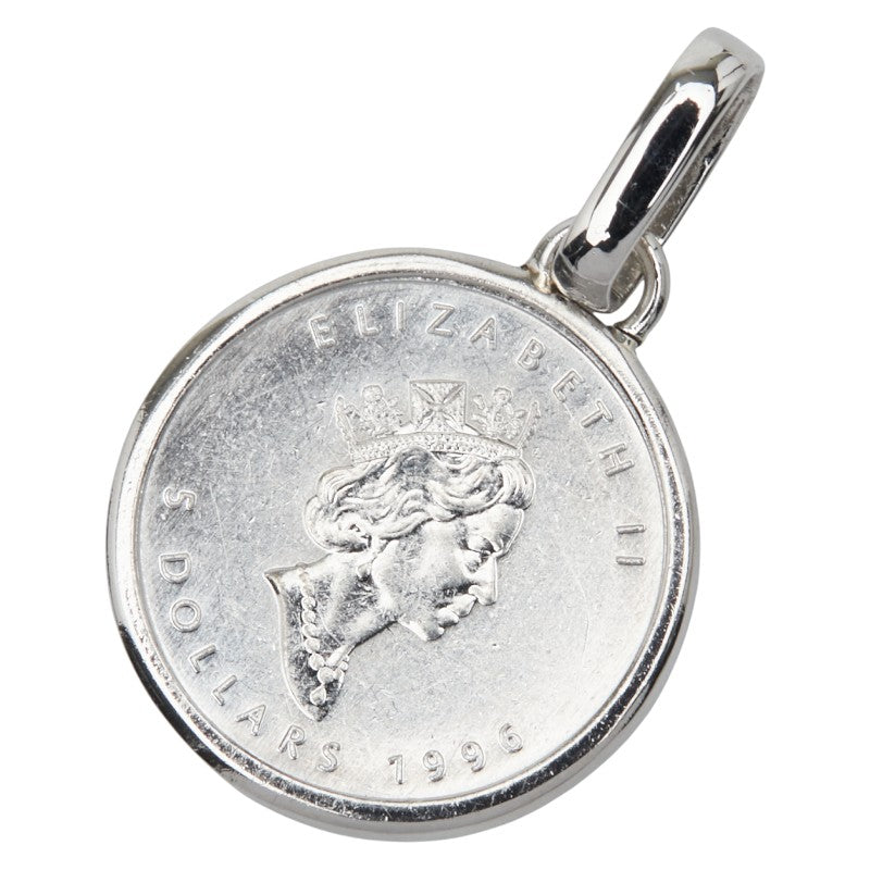 Pt1000 プラチナ Pt900 プラチナ エリザベス2世 カナダ メイプルリーフ 5ドルコイン 硬貨 1/10 OZ ペンダントトップ レディース 【中古】