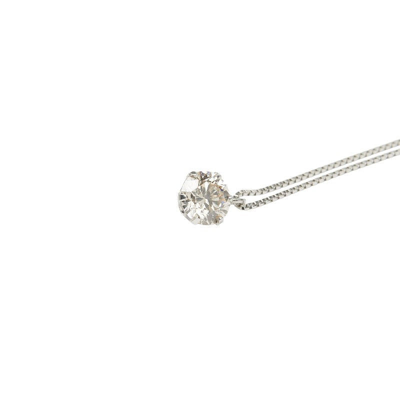 Pt900 プラチナ Pt850 プラチナ ダイヤ0.50ct 1P プチペンダントネックレス レディース 【中古】