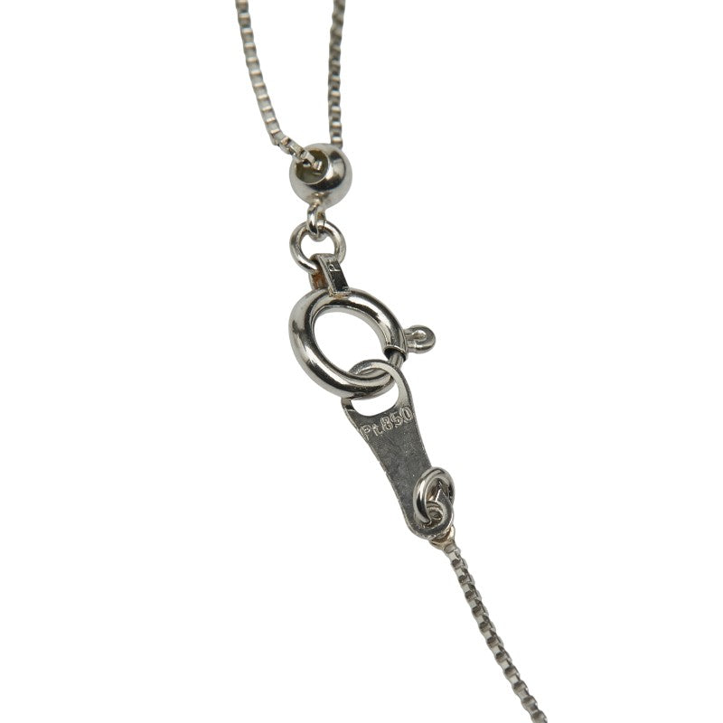 Pt900 プラチナ Pt850 プラチナ ダイヤ0.50ct 1P プチペンダントネックレス レディース 【中古】