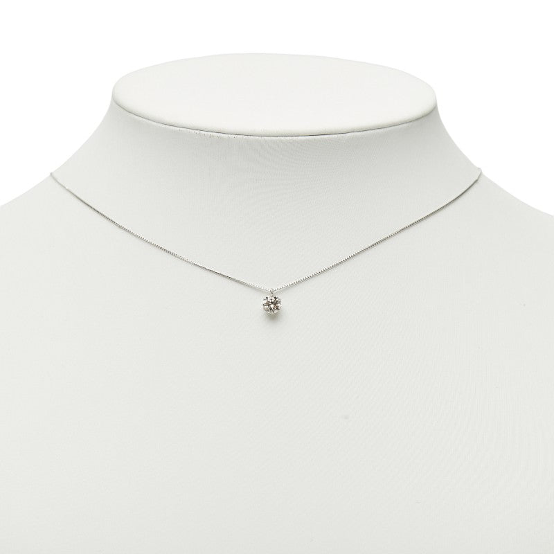 Pt900 プラチナ Pt850 プラチナ ダイヤ0.50ct 1P プチペンダントネックレス レディース 【中古】