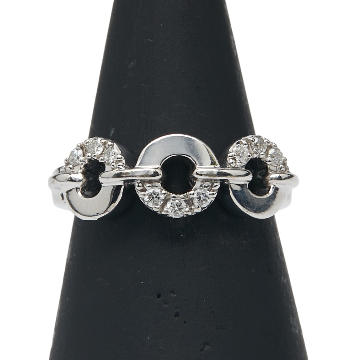 K18WG ホワイトゴールド ダイヤ0.14ct リング 指輪 レディース 10.5号 【中古】