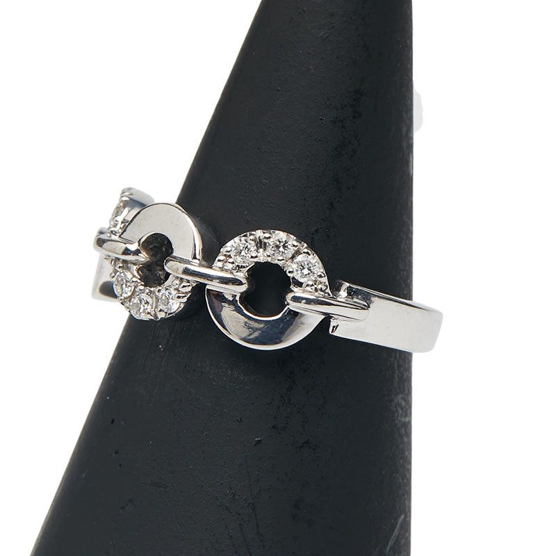 K18WG ホワイトゴールド ダイヤ0.14ct リング 指輪 レディース 10.5号 【中古】