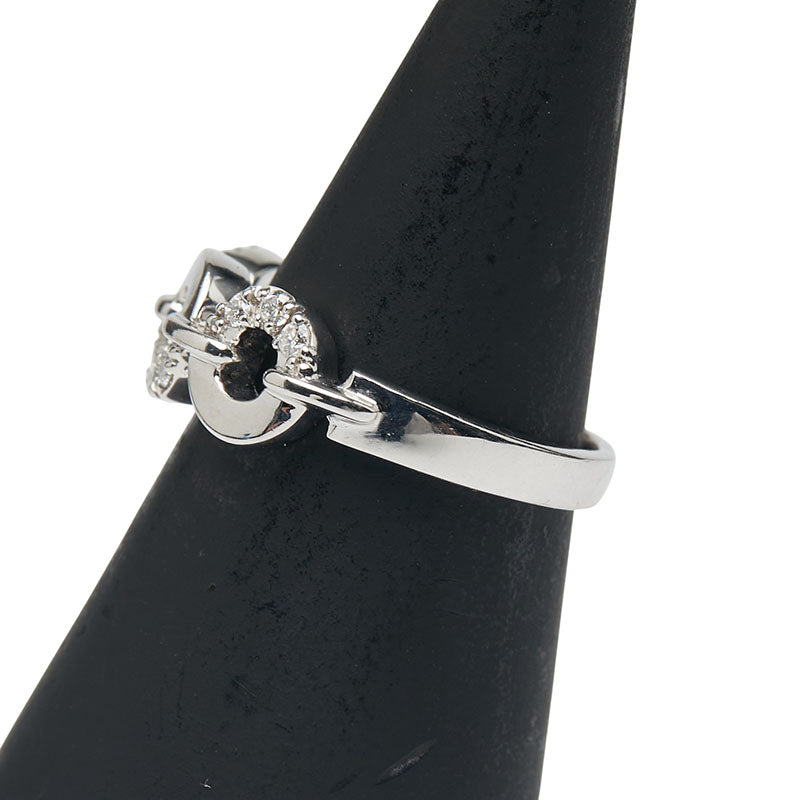 K18WG ホワイトゴールド ダイヤ0.14ct リング 指輪 レディース 10.5号 【中古】