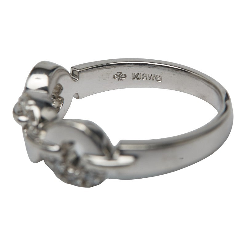 K18WG ホワイトゴールド ダイヤ0.14ct リング 指輪 レディース 10.5号 【中古】