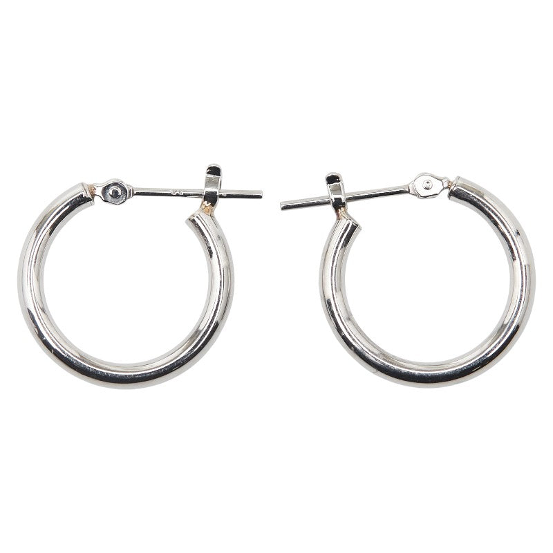 Pt900 プラチナ フープ ピアス レディース 【中古】