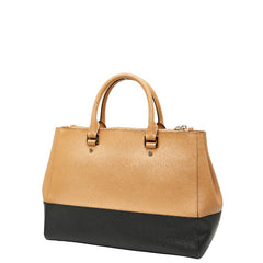 マイケルコース サットン ミディアム トートバッグ ショルダーバッグ 2WAY ベージュ ブラック レザー レディース Michael Kors 【中古】