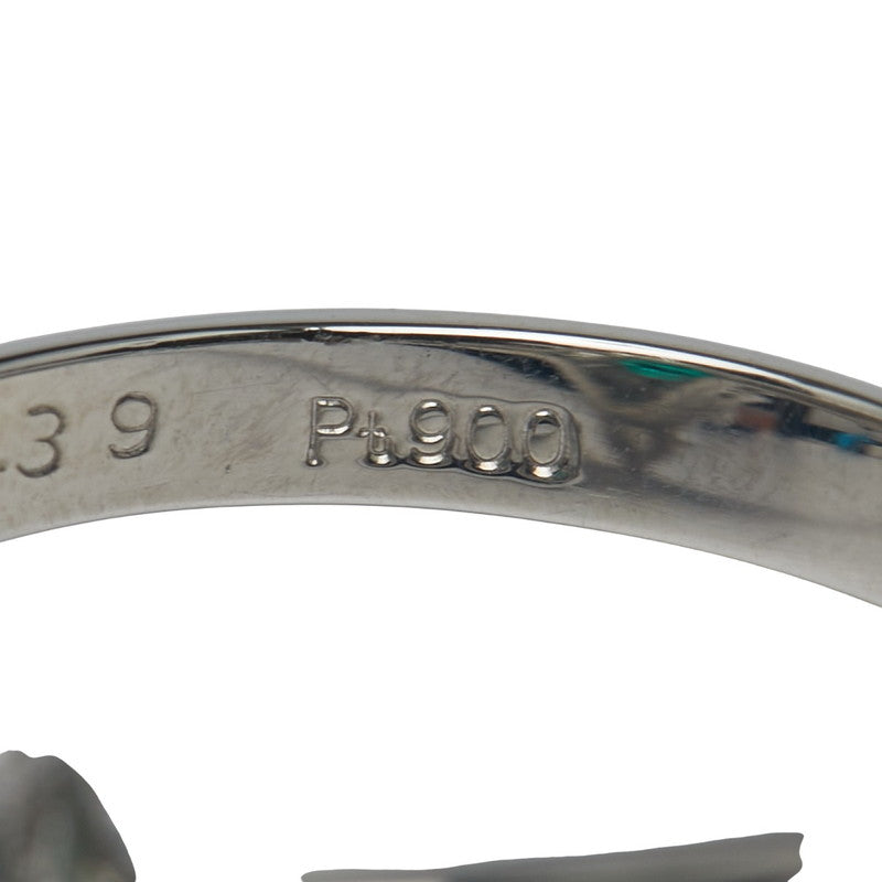 Pt900 プラチナ エメラルド1.12ct ダイヤ0.39ct リング 指輪 レディース 12号 【中古】