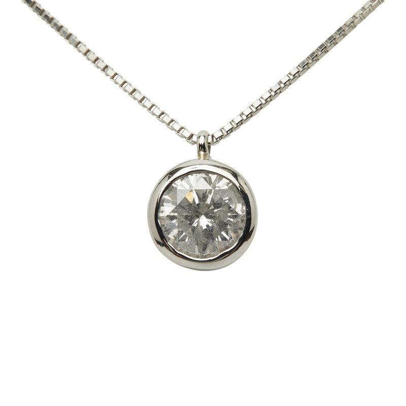 Pt900 プラチナ Pt850 プラチナ ダイヤ1.532ct ソリティア プチペンダントネックレス レディース 【中古】