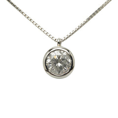 Pt900 プラチナ Pt850 プラチナ ダイヤ1.532ct ソリティア プチペンダントネックレス レディース 【中古】