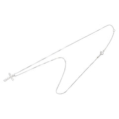 Pt900 プラチナ Pt850 プラチナ ダイヤ0.50ct クロス 十字架 モチーフ ペンダントネックレス レディース 【中古】