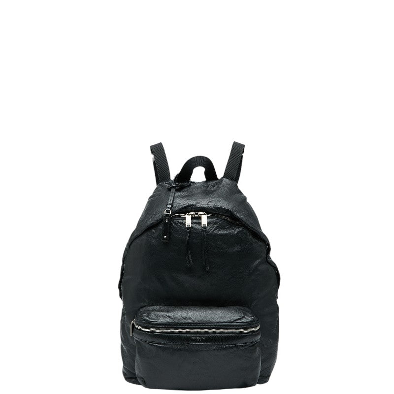 サンローラン フォルダブル シティ リュック バックパック 534974 ブラック レザー レディース SAINT LAURENT 【中古】