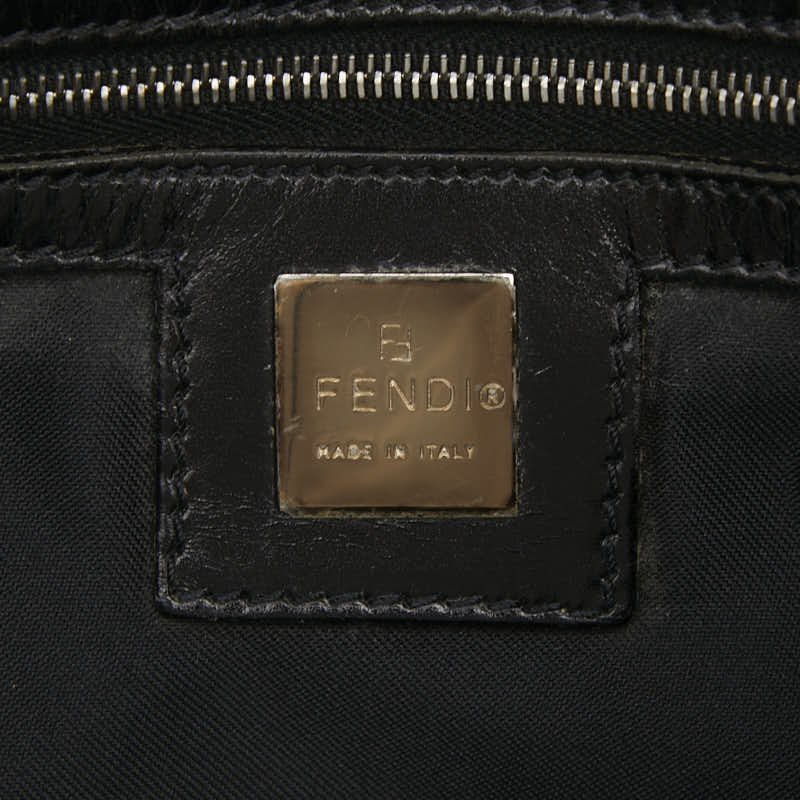 フェンディ ズッカ ハンドバッグ 15786 ブラック ナイロン レザー レディース FENDI 【中古】