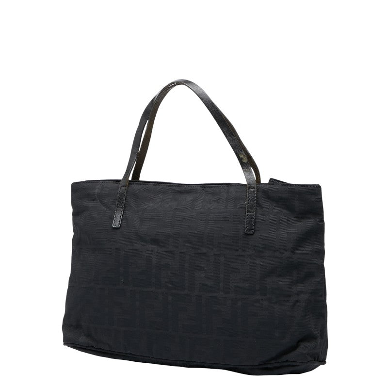 フェンディ ズッカ ハンドバッグ 15786 ブラック ナイロン レザー レディース FENDI 【中古】