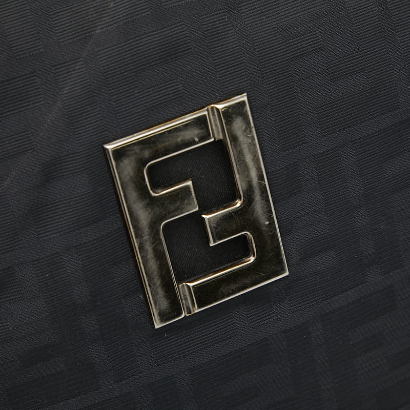 フェンディ ズッカ ハンドバッグ 15786 ブラック ナイロン レザー レディース FENDI 【中古】