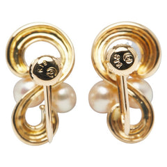 タサキ K18YG イエローゴールド アコヤパール4~4.5mm ネジ式 イヤリング レディース TASAKI 【中古】