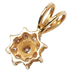 K18YG イエローゴールド ダイヤ 花 フラワー モチーフ ペンダントトップ レディース 【中古】