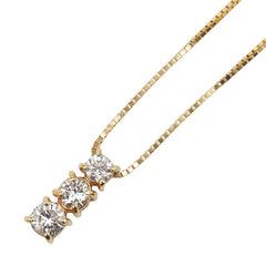 K18YG イエローゴールド ダイヤ0.50ct ベネチアンチェーン ネックレス レディース 【中古】