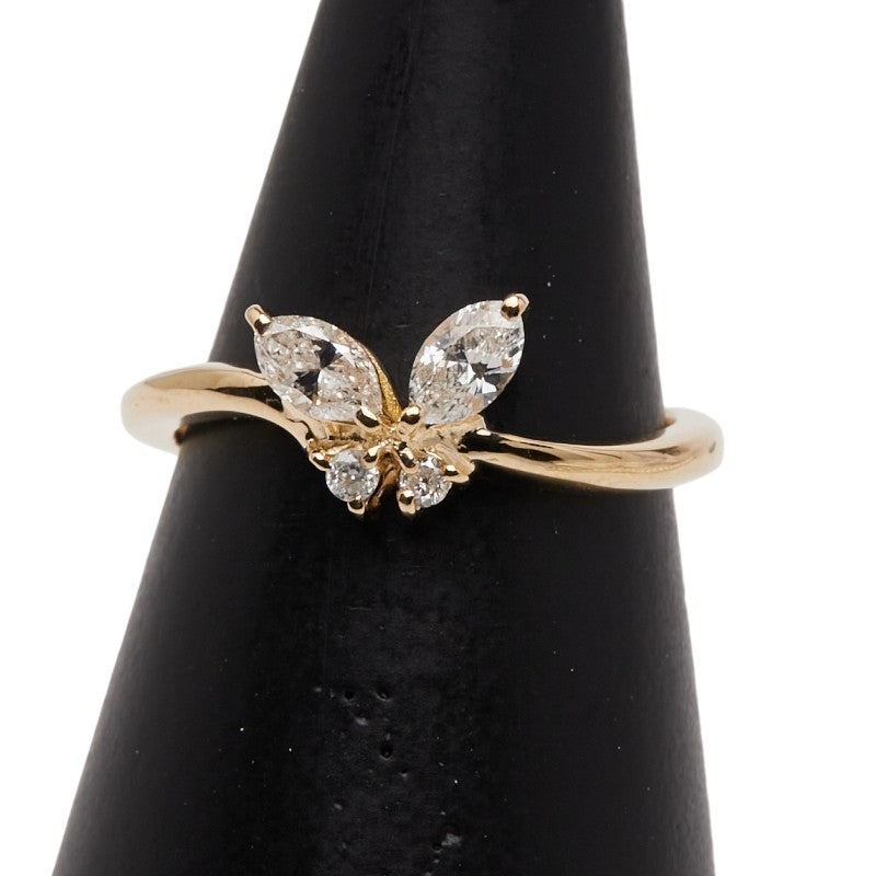 K18YG イエローゴールド ダイヤ0.40ct リング 指輪 レディース 11.5号 【中古】