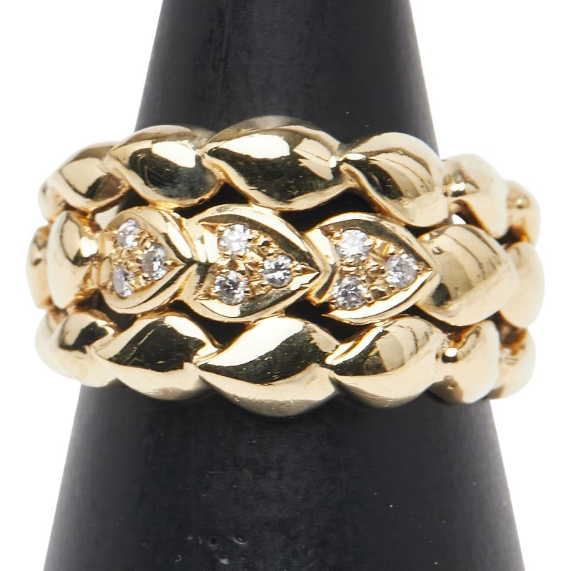 K18YG イエローゴールド ダイヤ0.09ct リング 指輪 レディース 12号 【中古】