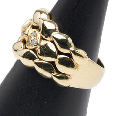 K18YG イエローゴールド ダイヤ0.09ct リング 指輪 レディース 12号 【中古】