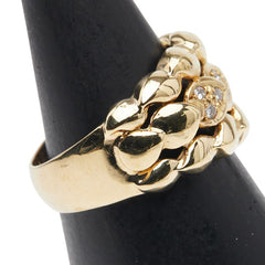 K18YG イエローゴールド ダイヤ0.09ct リング 指輪 レディース 12号 【中古】