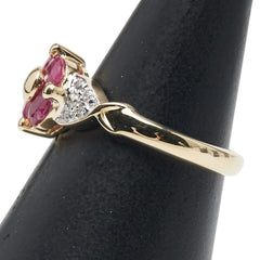 K18YG イエローゴールド ルビー0.80ct ダイヤ0.12ct リング 指輪 レディース 10.5号 【中古】