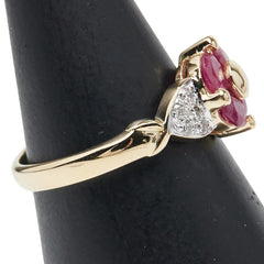 K18YG イエローゴールド ルビー0.80ct ダイヤ0.12ct リング 指輪 レディース 10.5号 【中古】