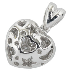 K18WG ホワイトゴールド ダイヤ0.50ct ハート モチーフ ペンダントトップ レディース 【中古】