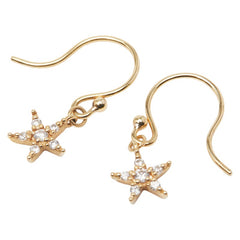 ヴァンドーム K18YG イエローゴールド ダイヤ 星 スター モチーフ フック ピアス レディース VANDOME 【中古】