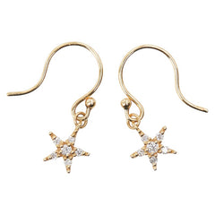 ヴァンドーム K18YG イエローゴールド ダイヤ 星 スター モチーフ フック ピアス レディース VANDOME 【中古】