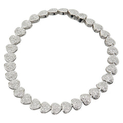 Pt900 プラチナ ダイヤ1.34ct ハート モチーフ ブレスレット レディース 【中古】