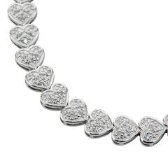 Pt900 プラチナ ダイヤ1.34ct ハート モチーフ ブレスレット レディース 【中古】