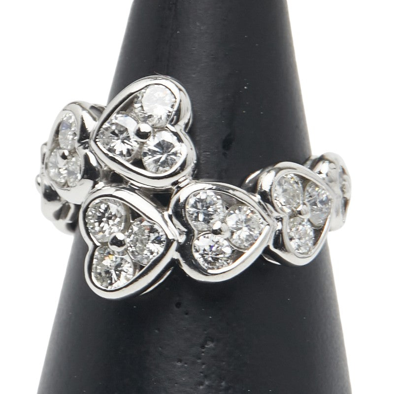Pt900 プラチナ ダイヤ2.022ct ハート モチーフ リング 指輪 レディース 16号 【中古】