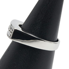 Pt900 プラチナ ダイヤ0.46ct 一文字 リング 指輪 メンズ 16号 【中古】