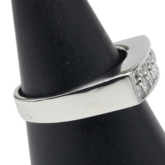 Pt900 プラチナ ダイヤ0.46ct 一文字 リング 指輪 メンズ 16号 【中古】