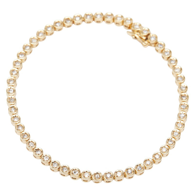 K18YG イエローゴールド ダイヤ1.002ct テニスチェーン ブレスレット レディース 【中古】